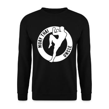 Muay Thai Oncle Muay Thai Combattant Oncle - Sweat-shirt Unisexe - noir - Devant - Alina (178cm) & Michal (187cm)