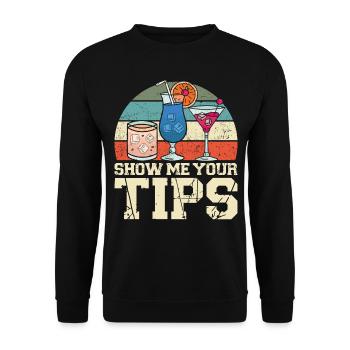 Bartender Mixologist Show Me Your - Unisex Sweatshirt - black - Front - Alina (178cm) & Michal (187cm)