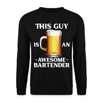 Bartender Mixologist This Guy Is - Unisex Sweatshirt - black - Front - Alina (178cm) & Michal (187cm)