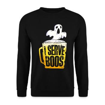 Bartender Mixologist Halloween Pun - Unisex Sweatshirt - black - Front - Alina (178cm) & Michal (187cm)