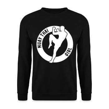 Muay Thai Girl Muay Thai Fighter - Unisex Sweatshirt - black - Front - Alina (178cm) & Michal (187cm)