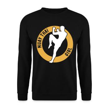 Muay Thai Fighter Muay Thai Girl - Unisex Sweatshirt - black - Front - Alina (178cm) & Michal (187cm)