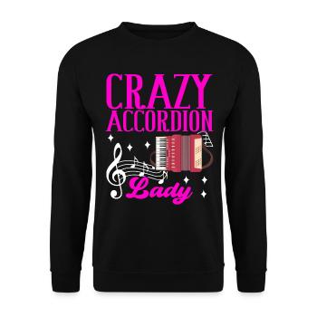 Akkordeon Instrument Akkordeonspieler - Unisex Pullover - Schwarz - Vorne - Alina (178cm) & Michal (187cm)