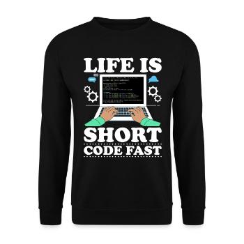 Programmer Computer Scientist Computer Nerd Gift - Unisex Sweatshirt - black - Front - Alina (178cm) & Michal (187cm)
