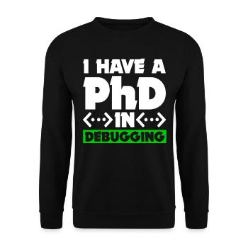 Programmer Computer Scientist Computer Nerd Gift - Unisex Sweatshirt - black - Front - Alina (178cm) & Michal (187cm)