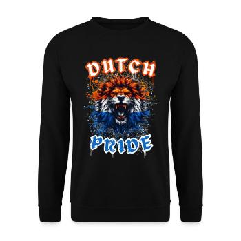 Lion néerlandais aux couleurs du drapeau néerlandais - Sweat-shirt Unisexe - noir - Devant - Alina (178cm) & Michal (187cm)