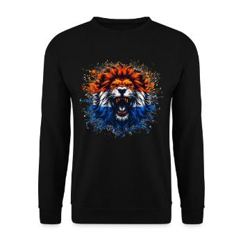 Maillots de la Hollande - NL Lion aux couleurs du drapeau - Sweat-shirt Unisexe - noir - Devant - Alina (178cm) & Michal (187cm)