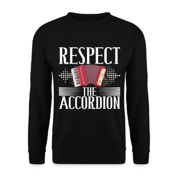 Akkordeon Instrument Akkordeonspieler - Unisex Pullover - Schwarz - Vorne - Alina (178cm) & Michal (187cm)