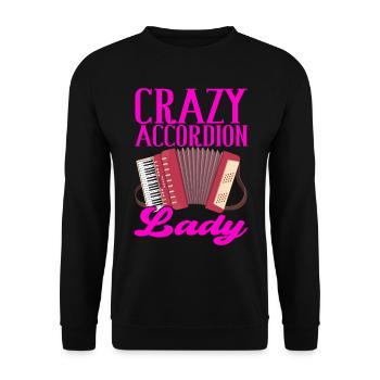 Akkordeon Instrument Akkordeonspieler - Unisex Pullover - Schwarz - Vorne - Alina (178cm) & Michal (187cm)