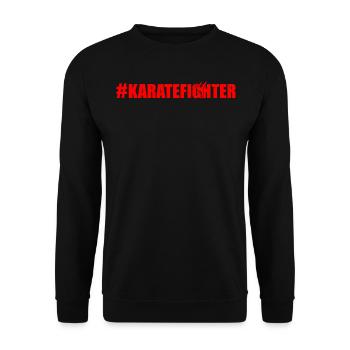 #KarateFighter - Karaté Combat Karaté Combattant - Sweat-shirt Unisexe - noir - Devant - Alina (178cm) & Michal (187cm)