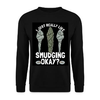 Smudging Smudge Spiritual Healing Incense - Unisex Sweatshirt - black - Front - Alina (178cm) & Michal (187cm)