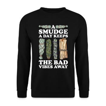 Smudging Smudge Spiritual Healing Incense - Unisex Sweatshirt - black - Front - Alina (178cm) & Michal (187cm)
