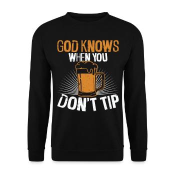 Bartender Mixologist God Knows - Unisex Pullover - Schwarz - Vorne - Alina (178cm) & Michal (187cm)
