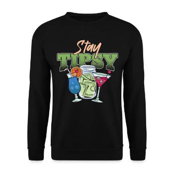 Bartender Mixologist Stay Tipsy - Unisex Sweatshirt - black - Front - Alina (178cm) & Michal (187cm)