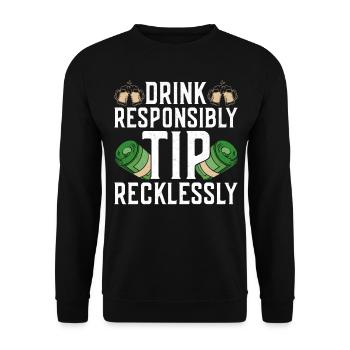 Bartender Mixologist Drink - Unisex Pullover - Schwarz - Vorne - Alina (178cm) & Michal (187cm)