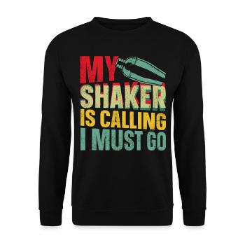 Bartender Mixologist My Shaker Is - Unisex Sweatshirt - black - Front - Alina (178cm) & Michal (187cm)