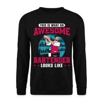 Barman Mixologue C’est quoi - Sweat-shirt Unisexe - noir - Devant - Alina (178cm) & Michal (187cm)