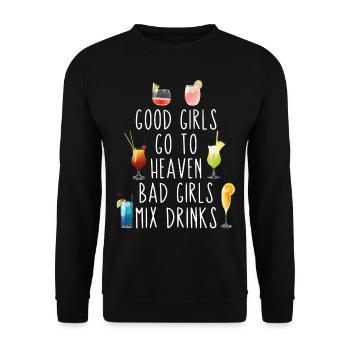 Bartender Mixologist Good Girls Go - Unisex Pullover - Schwarz - Vorne - Alina (178cm) & Michal (187cm)