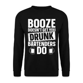 Bartender Mixologist Booze Doesn't - Unisex Pullover - Schwarz - Vorne - Alina (178cm) & Michal (187cm)