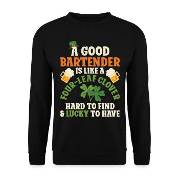 Bartender Mixologist St Patricks - Unisex Pullover - Schwarz - Vorne - Alina (178cm) & Michal (187cm)