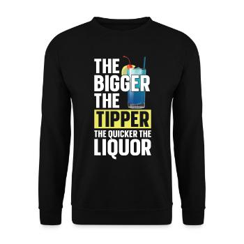 Bartender Mixologist The Bigger - Unisex Sweatshirt - black - Front - Alina (178cm) & Michal (187cm)