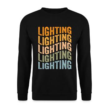 Lichttechniker Beleuchter Veranstaltungstechniker - Unisex Pullover - Schwarz - Vorne - Alina (178cm) & Michal (187cm)