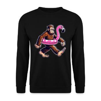 Pool Party Swimming Pool Bathing Holiday Outdoor Pool Bigfoot - Unisex Sweatshirt - black - Front - Alina (178cm) & Michal (187cm)