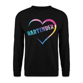 Bartender Mixologist Heart - Unisex Pullover - Schwarz - Vorne - Alina (178cm) & Michal (187cm)