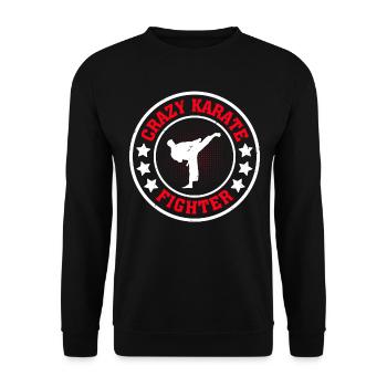 Crazy Karate Fighter - Karate Fighting Karate Figh - Unisex Sweatshirt - black - Front - Alina (178cm) & Michal (187cm)
