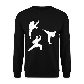 Silhouettes de combattant de karaté - Sweat-shirt Unisexe - noir - Devant - Alina (178cm) & Michal (187cm)