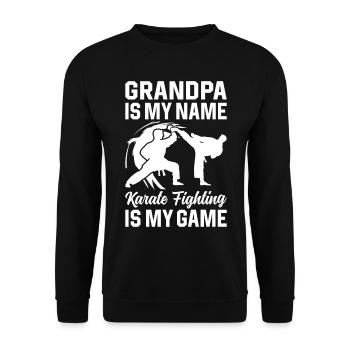 Karaté Grand-père est mon nom Karaté de combat est mon ga - Sweat-shirt Unisexe - noir - Devant - Alina (178cm) & Michal (187cm)