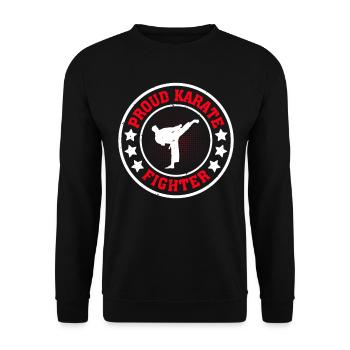 Fier combattant de karaté - Karaté de combat de karaté Figh - Sweat-shirt Unisexe - noir - Devant - Alina (178cm) & Michal (187cm)