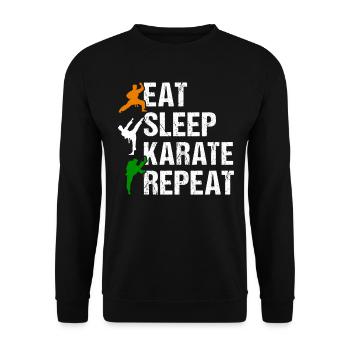 Eat Sleep Karate Repeat - Karate Fighter Karate Fi - Unisex Sweatshirt - black - Front - Alina (178cm) & Michal (187cm)