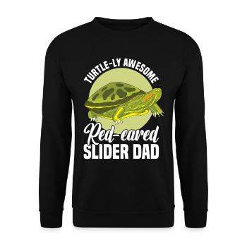 Red-eared Turtle Turtle - Unisex Sweatshirt - black - Front - Alina (178cm) & Michal (187cm)