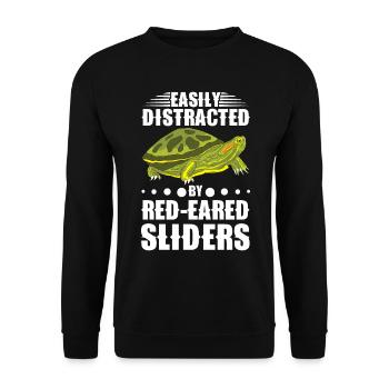 Red-eared Turtle Turtle - Unisex Sweatshirt - black - Front - Alina (178cm) & Michal (187cm)