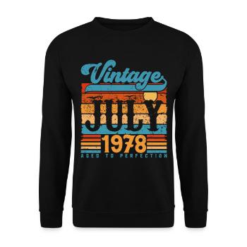 July 1978, July 1978 Birthday Gift. - Unisex Sweatshirt - black - Front - Alina (178cm) & Michal (187cm)