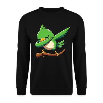 Polka dot parrot. Funny - Unisex Sweatshirt - black - Front - Alina (178cm) & Michal (187cm)