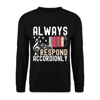 Akkordeon Instrument Akkordeonspieler - Unisex Pullover - Schwarz - Vorne - Alina (178cm) & Michal (187cm)