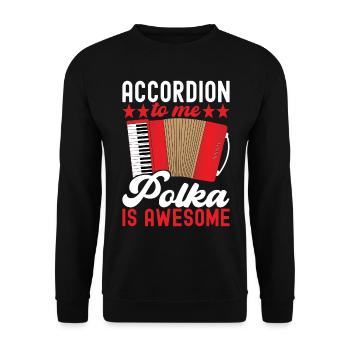 Akkordeon Instrument Akkordeonspieler - Unisex Pullover - Schwarz - Vorne - Alina (178cm) & Michal (187cm)