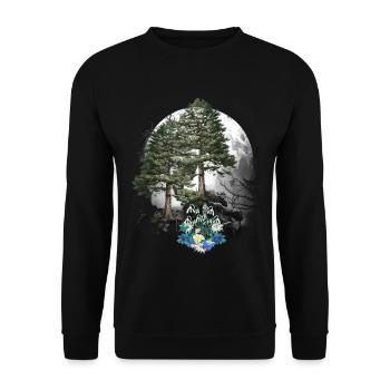 Forêt Nature Printemps Fleurs Conifères Forêt Arbres Arbre - Sweat-shirt Unisexe - noir - Devant - Alina (178cm) & Michal (187cm)