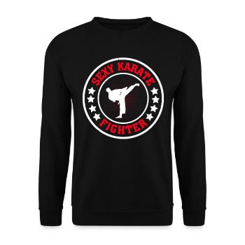 Sexy Karate Fighter - Karate Fighting Karate Fight - Unisex Sweatshirt - black - Front - Alina (178cm) & Michal (187cm)