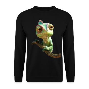 Chameleon, Lizard, Reptile, Iguana, Lizard, Chameleons - Unisex Sweatshirt - black - Front - Alina (178cm) & Michal (187cm)