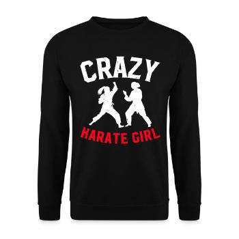 Crazy Karate Girl Karate Fighter - Unisex Sweatshirt - black - Front - Alina (178cm) & Michal (187cm)
