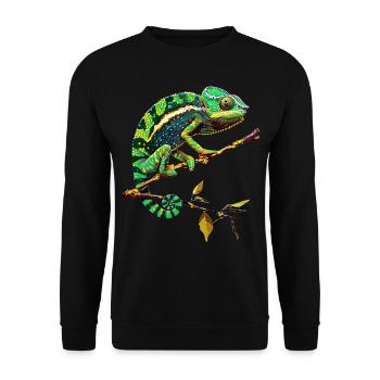 Chameleon, Lizard, Reptile, Iguana, Lizard, Chameleons - Unisex Sweatshirt - black - Front - Alina (178cm) & Michal (187cm)