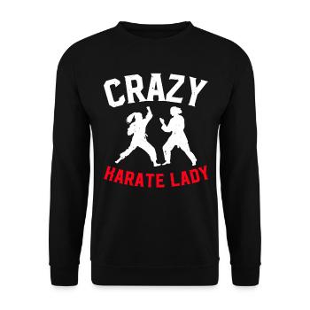 Crazy Karate Lady Karaté Combattante - Sweat-shirt Unisexe - noir - Devant - Alina (178cm) & Michal (187cm)