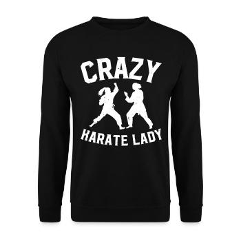 Crazy Karate Lady Karate - Unisex Sweatshirt - black - Front - Alina (178cm) & Michal (187cm)