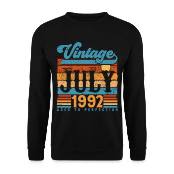 July 1992, July 1992 Birthday Gift. - Unisex Sweatshirt - black - Front - Alina (178cm) & Michal (187cm)