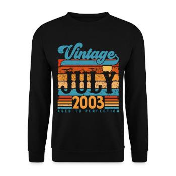 Juillet 2003, Cadeau Anniversaire juillet 2003. - Sweat-shirt Unisexe - noir - Devant - Alina (178cm) & Michal (187cm)