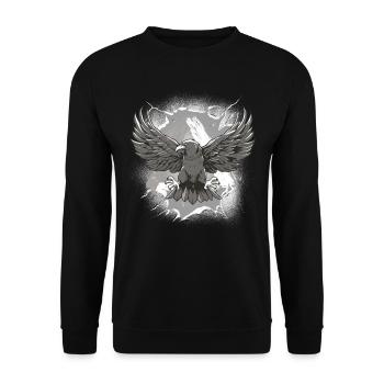 Halloween Crow Crows Raven Occult Birds - Unisex Sweatshirt - black - Front - Alina (178cm) & Michal (187cm)