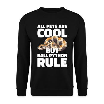 Banana Ball Python Herpetologist Coral Ball - Unisex Pullover - Schwarz - Vorne - Alina (178cm) & Michal (187cm)